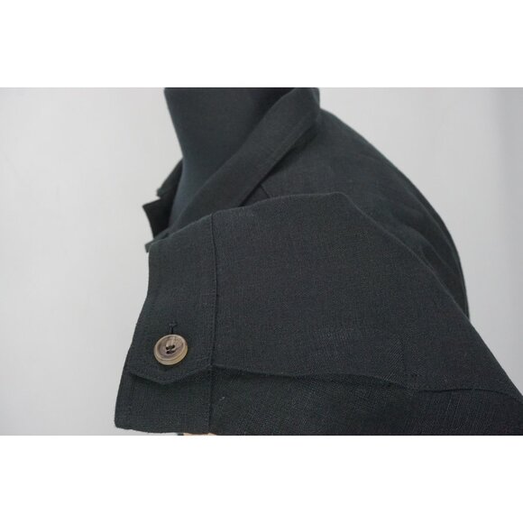 Anderson & Sheppard Savile Row Black Cotton Button Up Mens French Jacket Sz XL - Picture 3 of 10